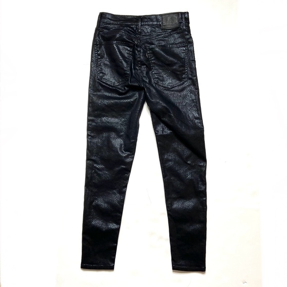 LEVI’S Premium Mile High Super Skinny Black Snakeskin Print Jean - Picture 6 of 16